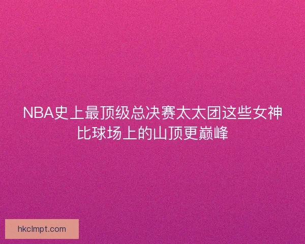 NBA史上最顶级总决赛太太团这些女神比球场上的山顶更巅峰