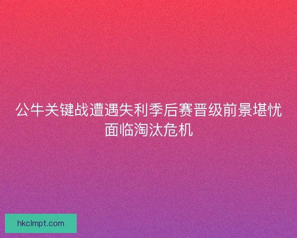 公牛关键战遭遇失利季后赛晋级前景堪忧面临淘汰危机